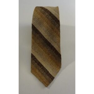 Wembley Mens Necktie Brown Beige Striped Woven Career Business‎ Formal